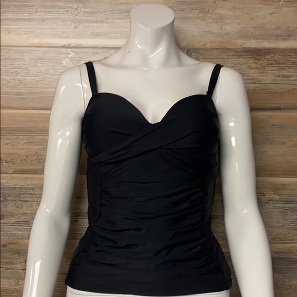 Tropical Escape Other - Tropical Escape Ruched Swim Tankini Black NWT